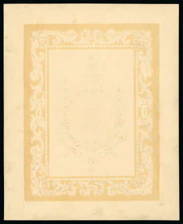 Stamp of Great Britain » 1839 Treasury Competition Charles Whiting: An embossed sample produced by the Congreve process, printed in buff and with decorative frame