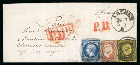 1855, Lettre d'Aachen pour Paris à destination d'un