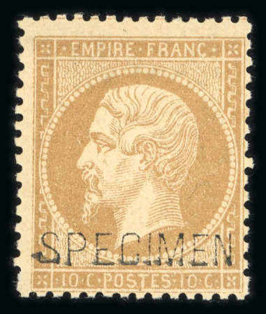 1862, Empire dentelé 10 centimes bistre surchargé SPECIMEN