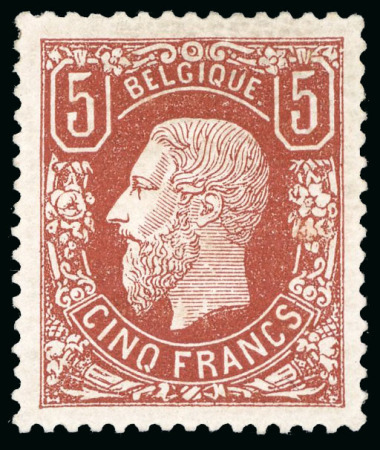 1869, Léopold II, 5 francs brun-rouge * et brun-pâle