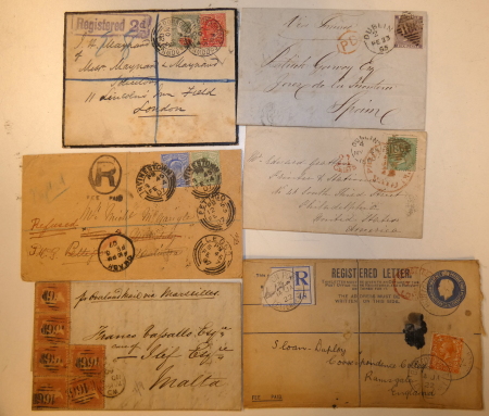 Stamp of Ireland » GB Used In Ireland 1860-1922 Group of six covers, five of which are all