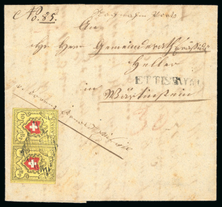 1850-1852, Durheim Ausgaben Sammlung von ca 294 meist gestempelten Marken und 8 Briefen