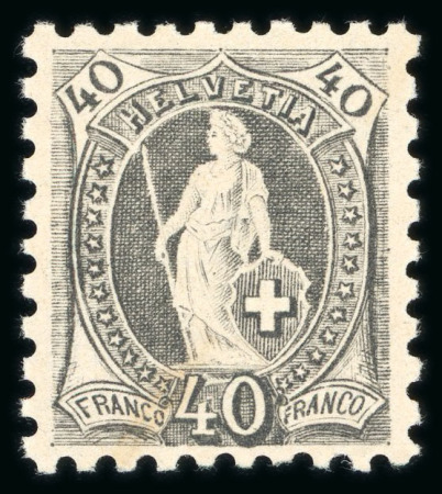 1882-1907, Sammlung in einem Ordner der Ziffermuster Ausgabe und der Stehenden Helvetia Ausgabe