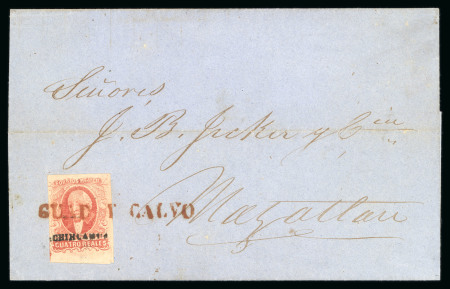 1856 Chihuahua Guadalupe y Calvo 4 Reales Red on cover